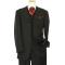 Masteloni Collection Solid Black Super 150'S Vested Suit 8001